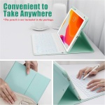 HaoHZ Funda Teclado Español (ñ) para iPad 8a Gen (2020) / 7a Gen (2019) 10,2 Pulgadas, Teclado Inalámbrico Desmontable con Portalápices, Teclado con Ratón Bluetooth,Verde,7 Color Backlit - Imagen 5