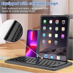 ROTRES Teclado Inalámbrico Bluetooth, Inalámbrico Recargable con 3 Canales con el Ratón para Android/Windows/iOS Tablet, Smartphone, Mac OS MacBook, PC, Portátil, Ordenador, Negro - Imagen 4