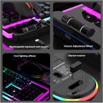 Teclado Mecánico Retroiluminado RGB, 104 Plus 7 Teclas, Teclado Inalámbrico de 2,4 GHz con Ratón Recargable, dpi Ajustable de 3 Niveles, para XP, Win 7 8 10 11, OS X OS, - Imagen 3