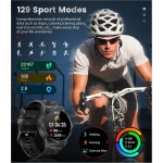 LIGE Reloj Inteligente Hombre Militar, 1,43'' AMOLED Smartwatch con Llamadas y Asistente Voz, 3 Correas, Pulsómetro/Monitor de Sueño/Podómetro, 129 Modos Deportivos Smart Watch Android iOS, SML6-L - Imagen 4