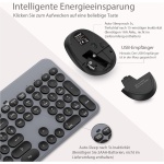 LeadsaiL Juego de teclado y ratón inalámbrico, ratón ergonómico y teclado inalámbrico, teclado y ratón de tamaño estándar, diseño alemán QWERTZ, botón de clic silencioso, 12 teclas FN para ordenadores - Imagen 5
