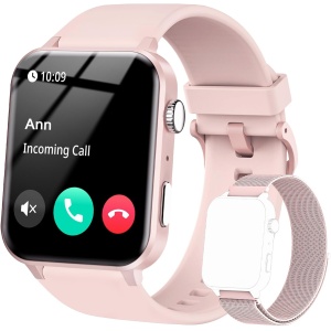 IOWODO R30Pro Reloj Inteligente Hombre Mujer,Smartwatch,1.85" con Funciún Llamadas y Whatsapp Mensajes Bluetooth 5.0, 100 Modos Deporte para iOS Android Teléfono(Rosa)