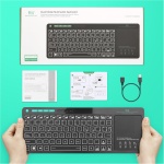 Rii RT518S Teclado Multimedia Inalámbrico y Bluetooth con retroiluminación de 2 Leds y Multi-Touch de Gran tamaño, Teclado Recargable para, PC, Portátil, Tablets, Smart TV, Windows, MacOS, Linux - Imagen 8