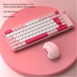 Combo de Teclado y Ratón, Diseño QWERTY de 84 Teclas Bluetooth Inalámbrico 2,4G Teclado de Ordenador Juego de Ratón, para Viajes de Oficina en Casa Juego (Pink) - Imagen 3