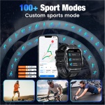 Reloj Inteligente Hombre Smartwatch con Llamadas: 2.0"Smart Watch 3ATM Impermeable Podómetro Pulsometro Sueño Presion Arterial 123 Modos Pulsera Actividad Reloj Deportivo Hombre para Android iOS - Imagen 6