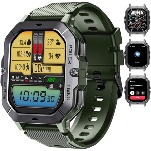 OUKITEL BT101 - Reloj Inteligente para Hombre, Resistente al Agua, 5 ATM, con función de teléfono, Pantalla táctil HD de 2,02 Pulgadas, 100 Modos Deportivos con pulsómetro, Monitor de sueño