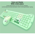 Bewinner Combo de Teclado y Ratón Inalámbricos con Alfombrilla de Ratón Grande, 110 Teclas, Teclado de Máquina de Escribir Retro de Gato Lindo con Teclas Redondas, Juego de Ratón de - Imagen 2