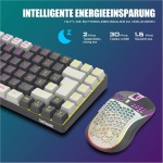 RedThunder K84 Juego de teclado y ratón inalámbricos para juegos, QWERTZ alemán, 75% de disposición TKL teclado y ratón ligero con 3200 DPI Honeycomb para PC, Mac Gamer - Imagen 6