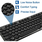 Juego de teclado y ratón inalámbricos, teclado inalámbrico con ratón 2,4 G, diseño redondo para ordenador - Imagen 3