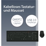 MediaRange QWERTY - Teclado inalámbrico y ratón óptico de 5 Teclas, Color Negro - Imagen 2
