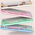 Teclado y Ratón Inalámbricos Ergonómicos, Bonito Teclado y Ratón Desmontables de Tamaño Completo de 2,4 GHz para ME para 8 (Beige) - Imagen 3
