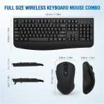 Loigys - Juego de teclado y ratón inalámbrico (2,4 GHz, con reposamuñecas y ratón óptico inalámbrico para Windows, Mac OS PC/ordenadores de sobremesa, ordenador portátil - Imagen 6