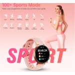 OUKITEL BT60 Reloj Inteligente Mujer - 1,32" HD AMOLED Smartwatch Mujer con Bluetooth 5.2, 100+ Modos Deportivos, DIY Esfera Reloj, Monitor Sueño, Podómetro, 5ATM Impermeable, para Android iOS, Rosa - Imagen 2