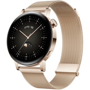 HUAWEI Watch GT 3 - Reloj Deportivo con monitorización de SPO 2, Pantalla Grande, Light Gold, Light Gold Milanese Strap