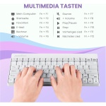 Perixx PERIDUO-712 - Juego de Teclado y ratón inalámbricos (tamaño Mini, con Nano Receptor, 2,4 GHz), Color Blanco - Imagen 3