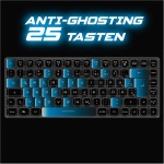 SPIRIT OF GAMER Teclado inalámbrico Bluetooth para gaming, teclado TKL RGB QWERTZ 65 %, teclas semimecánicas con retroiluminación, 25 de las cuales son antighosting, compatible con PC Smartphone y - Imagen 5