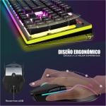RedThunder K10 Teclado Gaming Mecánico lnalámbrico,Retroiluminación LED,Batería Recargable de 3800 mAh, Anti-ghosting+Ratón 7D 3200DPI,Disposición ES,para PC/PS5/Xbox-Negro - Imagen 6