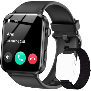 IOWODO R30Pro Reloj Inteligente Hombre Mujer,Smartwatch,1.85" con Funciún Llamadas y Whatsapp Mensajes Bluetooth 5.0, 100 Modos Deporte para iOS Android Teléfono (Negro)