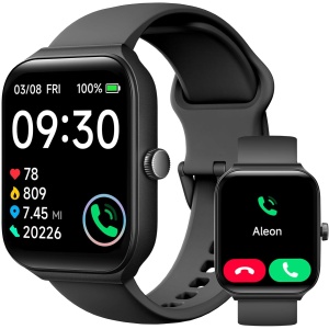TOOBUR Reloj Inteligente Mujer Hombre, Smartwatch Alexa Incorporada 1.95" Pantalla IP68 Sumergible con Llamada/Seguimiento del Frecuencia Cardíaca/Sueño/100 Deportes para Android iOS