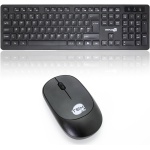 Simpletek - Kit de ratón y teclado negro inalámbrico 2,4 G (disposición Reino Unido) | Teclado numérico QWERTY | Teclado numérico ratón ergonómico 3 teclas receptor USB - Imagen 2
