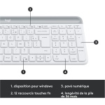 Logitech MK470 Combo Teclado y Ratón Inalámbrico para Windows, Disposición AZERTY Francés, Blanco - Imagen 3
