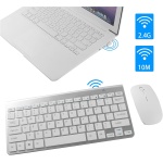 Thanice Combo de teclado y mouse inalámbricos de 2.4 G, teclado inalámbrico portátil delgado USB con clic silencioso, compatible con iMac, Mac, PC, laptop, Smart TV, PS4 (plateado) - Imagen 3