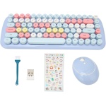 NEZE Combo de Ratón con Teclado Inalámbrico, Ratón de Teclado Inalámbrico Ligero Y Silencioso de 84 Teclas 2.4G para Windows 7 para Windows XP(Color Mezclado Caramelo-Azul Claro) - Imagen 7