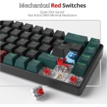 SOLIDEE 65% Teclado mecánico para Juegos,68 Teclas con interruptores Rojos lineales,Teclado mecánico con Cable con retroiluminación LED,Teclado ergonómico Compacto,para PS5/PS4/Xbox(68 Black-Green) - Imagen 3
