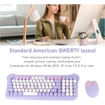 Combo DE Teclado Y RATÓN INALÁMBRICO Morado, DISEÑO Retro MECANÓGRAFO (Violeta) - Imagen 4