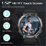 IDEALROYAL S56 Reloj Inteligente Hombre, 1.52" Smartwatch con Llamadas Bluetooth, Oxímetro, Monitor de Sueño, Deportivos Impermeable IP68 Pulsera Actividad con 110+ Modos Deportivos para Android iOS - Imagen 2