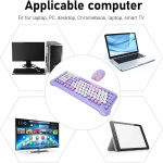 gernie Teclado y Ratón Inalámbricos, Teclado Inalámbrico para Máquina de Escribir Retro de 98 Teclas con Teclas Redondas, Conexión de 2,4 GHz Juego Combinado de Teclado y Ratón Colorido - Imagen 6