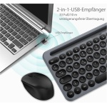 LeadsaiL Juego de teclado y ratón inalámbrico, ratón ergonómico y teclado inalámbrico, teclado y ratón de tamaño estándar, diseño alemán QWERTZ, botón de clic silencioso, 12 teclas FN para ordenadores - Imagen 3