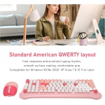 Sxhlseller Bonito Juego de Teclado y Ratón de Color, Conexión Inalámbrica de 2,4 GHz para Ordenador Portátil PC con Tecla Redonda y Diseño Retro (Rosa) - Imagen 3