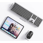 Teclado y ratón Bluetooth Mac, teclado y ratón inalámbricos OMOTON para Apple MacBook Pro/Air, iMac, iMac Pro, Mac Mini/Pro, batería AAA, tamaño completo, múltiples dispositivos, QWERTZ (negro) - Imagen 5