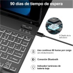 IVEOPPE Funda Teclado iPad 9, Teclado iPad 10.2, Teclado Español Ñ Retroiluminados Inalámbrico Desmontable para iPad 9 2021/iPad 8 2020/ iPad7 2019 10.2", iPad Air 3, iPad Pro 10.5, Negro - Imagen 4
