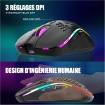 RedThunder K62 60% teclado y ratón de juego inalámbrico RGB, AZERTY francés 62 teclas mini teclado retroiluminado, ultracompacto, ratón óptico celular ligero, kit portátil para PC PS5 Xbox - Imagen 5