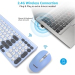 LeadsaiL KF29 Juego de teclado y mouse inalámbricos, ratón USB inalámbrico y teclado compacto para computadora, QWERTY UK Layout para laptop HP/Lenovo y Mac-Colorful - Imagen 2