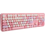 Teclado Inalámbrico de 2,4 GHz, Juego de Teclado y Ratón Inalámbrico de 104 Teclas, Bonito Teclado de Escritorio de Oficina para Ordenador (Color Rosa Mezclado) - Imagen 5