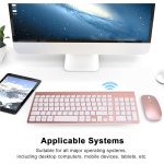 Ratón con Teclado Inalámbrico de 2,4G, Adaptador USB, Combinación de Teclado y Ratón Inalámbricos Ultradelgados de 102 Teclas, Ergonómico para Juegos (Oro Rosa) - Imagen 3