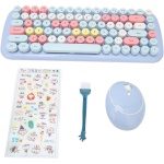 NEZE Combo de Ratón con Teclado Inalámbrico, Ratón de Teclado Inalámbrico Ligero Y Silencioso de 84 Teclas 2.4G para Windows 7 para Windows XP(Color Mezclado Caramelo-Azul Claro) - Imagen 5