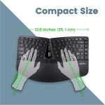 Perixx PERIDUO-606 Mini Teclado ergonómico inalámbrico con ratón Vertical portátil – Soporte Ajustable de Palma – Teclas de bajo Perfil de Membrana – Inglés Estadounidense - Imagen 2