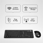 Siig JK-WR0T12-S1 Teclado inalámbrico de 102 Teclas de tamaño estándar con ratón óptico inalámbrico de 3 Botones - Imagen 2