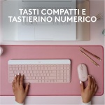 Logitech MK470 Combo con Teclado y Ratón Inalámbrico Estilizado - Compacto, Silencioso, Receptor USB 2.4 GHz, Conectividad Plug n' Play - Disposición QWERTY Italiano - Rosa - Imagen 2