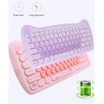 Lindo Juego de Teclado y Ratón Inalámbricos de Animales, Conexión 2,4G, Diseño Ergonómico, para Win XP/7/8/10 (Purple) - Imagen 8