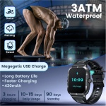 Reloj Inteligente Hombre Smartwatch con Llamadas: 2.0"Smart Watch 3ATM Impermeable Podómetro Pulsometro Sueño Presion Arterial 123 Modos Pulsera Actividad Reloj Deportivo Hombre para Android iOS - Imagen 2