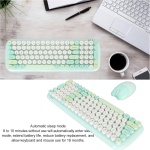 Ratón con Teclado Inalámbrico, Lindo Teclado con Teclas Redondas, Combinación de Ratón, Teclado de Máquina de Escribir Colorido de Tamaño Completo, Ratón óptico para Ordenador - Imagen 4