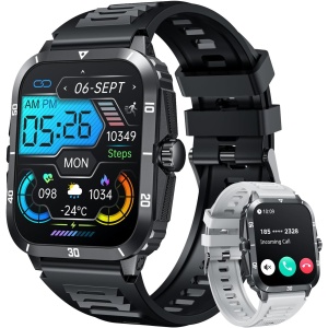 Reloj Inteligente Hombre Smartwatch con Llamadas: 2.0"Smart Watch 3ATM Impermeable Podómetro Pulsometro Sueño Presion Arterial 123 Modos Pulsera Actividad Reloj Deportivo Hombre para Android iOS