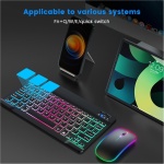 Teclas de teclado inalámbrico, teclado y ratón inalámbrico,Teclado retroiluminado de 7 colores con ratón | Accesorios electrónicos, teclados de ordenador para tabletas, portátiles, PC - Imagen 8