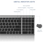 Seenda - Juego de teclado y ratón inalámbricos, teclado y ratón ultrafinos con batería de larga duración QWERTY UK Layout para Windows Computer PC Laptop, color gris espacial - Imagen 6