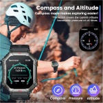 Reloj Inteligente Hombre Smartwatch Llamadas: 2.2" Smart Watch con Presion Arterial Pulsometro Podometro Brujula Altimetro 107 Modos Deportivos Impermeable Reloj Digital Hombre para iPhone Android - Imagen 4